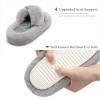 imageChantomoo Womens Slippers Memory Foam House Bedroom Slippers for Women Fuzzy Plush Comfy Faux Fur Lined Slide Shoes AntiSkid Sole Trendy Gift SlippersGrey Cross