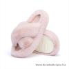 imageChantomoo Womens Slippers Memory Foam House Bedroom Slippers for Women Fuzzy Plush Comfy Faux Fur Lined Slide Shoes AntiSkid Sole Trendy Gift SlippersPink Cross