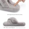imageChantomoo Womens Slippers Memory Foam House Bedroom Slippers for Women Fuzzy Plush Comfy Faux Fur Lined Slide Shoes AntiSkid Sole Trendy Gift SlippersGrey Cross