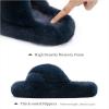 imageChantomoo Womens Slippers Memory Foam House Bedroom Slippers for Women Fuzzy Plush Comfy Faux Fur Lined Slide Shoes AntiSkid Sole Trendy Gift SlippersNavy Cross