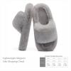 imageChantomoo Womens Slippers Memory Foam House Bedroom Slippers for Women Fuzzy Plush Comfy Faux Fur Lined Slide Shoes AntiSkid Sole Trendy Gift SlippersGrey
