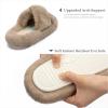 imageChantomoo Womens Slippers Memory Foam House Bedroom Slippers for Women Fuzzy Plush Comfy Faux Fur Lined Slide Shoes AntiSkid Sole Trendy Gift SlippersLight Brown Cross