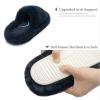 imageChantomoo Womens Slippers Memory Foam House Bedroom Slippers for Women Fuzzy Plush Comfy Faux Fur Lined Slide Shoes AntiSkid Sole Trendy Gift SlippersNavy