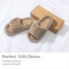 imageChantomoo Womens Slippers Memory Foam House Bedroom Slippers for Women Fuzzy Plush Comfy Faux Fur Lined Slide Shoes AntiSkid Sole Trendy Gift SlippersLight Brown