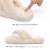imageChantomoo Womens Slippers Memory Foam House Bedroom Slippers for Women Fuzzy Plush Comfy Faux Fur Lined Slide Shoes AntiSkid Sole Trendy Gift SlippersBeige Cross