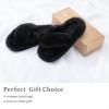 imageChantomoo Womens Slippers Memory Foam House Bedroom Slippers for Women Fuzzy Plush Comfy Faux Fur Lined Slide Shoes AntiSkid Sole Trendy Gift SlippersBlack Cross
