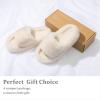 imageChantomoo Womens Slippers Memory Foam House Bedroom Slippers for Women Fuzzy Plush Comfy Faux Fur Lined Slide Shoes AntiSkid Sole Trendy Gift SlippersBeige