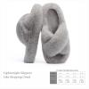 imageChantomoo Womens Slippers Memory Foam House Bedroom Slippers for Women Fuzzy Plush Comfy Faux Fur Lined Slide Shoes AntiSkid Sole Trendy Gift SlippersGrey Cross