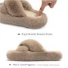 imageChantomoo Womens Slippers Memory Foam House Bedroom Slippers for Women Fuzzy Plush Comfy Faux Fur Lined Slide Shoes AntiSkid Sole Trendy Gift SlippersLight Brown Cross