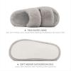 imageChantomoo Womens Slippers Memory Foam Slippers for Women Fuzzy Comfy Faux Fur House Shoes Furry Bedroom Indoor Open Toe Slippers Two Bands Trendy Gift SlippersGrey