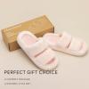 imageChantomoo Womens Slippers Memory Foam Slippers for Women Fuzzy Comfy Faux Fur House Shoes Furry Bedroom Indoor Open Toe Slippers Two Bands Trendy Gift SlippersPink
