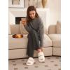 imageChantomoo Womens Slippers Memory Foam Slippers for Women Fuzzy Comfy Faux Fur House Shoes Furry Bedroom Indoor Open Toe Slippers Two Bands Trendy Gift SlippersBeige