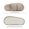 imageChantomoo Womens Slippers Memory Foam Slippers for Women Fuzzy Comfy Faux Fur House Shoes Furry Bedroom Indoor Open Toe Slippers Two Bands Trendy Gift SlippersLight Brown