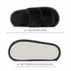 imageChantomoo Womens Slippers Memory Foam Slippers for Women Fuzzy Comfy Faux Fur House Shoes Furry Bedroom Indoor Open Toe Slippers Two Bands Trendy Gift SlippersBlack