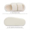 imageChantomoo Womens Slippers Memory Foam Slippers for Women Fuzzy Comfy Faux Fur House Shoes Furry Bedroom Indoor Open Toe Slippers Two Bands Trendy Gift SlippersBeige