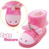 imageGirls Unicorn Slippers Warm Plush Comfy Bedroom Bootie Slippers BootsToddlerLittle Kid