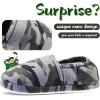 imageLA PLAGE Boys House Slippers with Cozy Memory Foam Slip On Camo House Shoes Breathable Indoor Outdoor Warm Winter Home Slippers for Little Big KidsCamouflage Grey