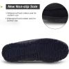 imageLA PLAGE Mens Moccasin Slippers Memory Foam Warm Plush House Slippers Indoor Outdoor Comfortable Winter House ShoesBlack