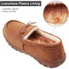 imageLA PLAGE Mens Moccasin Slippers Memory Foam Warm Plush House Slippers Indoor Outdoor Comfortable Winter House ShoesBrown