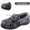imageLA PLAGE Mens Moccasin Slippers Memory Foam Warm Plush House Slippers Indoor Outdoor Comfortable Winter House ShoesCamo a
