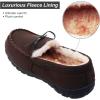 imageLA PLAGE Mens Moccasin Slippers Memory Foam Warm Plush House Slippers Indoor Outdoor Comfortable Winter House ShoesDark Brown