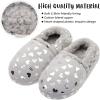 imageLulex Girls Cute Fleece Heart Slippers Warm Household Indoor Home SlippersGrey