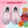imageLulex Girls Cute Fleece Heart Slippers Warm Household Indoor Home SlippersLight Pink
