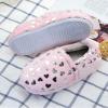 imageLulex Girls Cute Fleece Heart Slippers Warm Household Indoor Home SlippersLight Pink