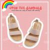 imageLulex Girls Sandals Kids Strap Flat Sandals OpenToe Casual Shoes with Elastic Straps