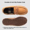 imageLulex Mens Moccasin Slippers Memory Foam Indoor Outdoor House Shoes with Hard SoleBeige