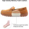 imageLulex Mens Moccasin Slippers Memory Foam Indoor Outdoor House Shoes with Hard SoleBeige