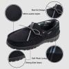 imageLulex Mens Moccasin Slippers Memory Foam Indoor Outdoor House Shoes with Hard SoleBlack