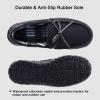imageLulex Mens Moccasin Slippers Memory Foam Indoor Outdoor House Shoes with Hard SoleBlack