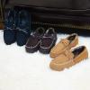 imageLulex Mens Moccasin Slippers Memory Foam Indoor Outdoor House Shoes with Hard SoleBrown