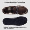 imageLulex Mens Moccasin Slippers Memory Foam Indoor Outdoor House Shoes with Hard SoleBrown