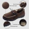 imageLulex Mens Moccasin Slippers Memory Foam Indoor Outdoor House Shoes with Hard SoleBrown