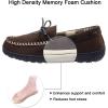 imageLulex Mens Moccasin Slippers Memory Foam Indoor Outdoor House Shoes with Hard SoleBrown
