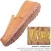 imageLulex Moccasins for Men House Slippers Indoor Outdoor Plush Mens Bedroom Shoes with Hard SoleBeige