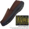 imageLulex Moccasins for Men House Slippers Indoor Outdoor Plush Mens Bedroom Shoes with Hard SoleBrown