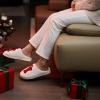 imageNineCiFun Christmas Slippers for Women Monogrammed Memory Foam House Slippers Santa hat Retro Soft Plush Warm Slipon Indoor Slippers Personalized Birthday Gifts shoesR