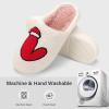 imageNineCiFun Christmas Slippers for Women Monogrammed Memory Foam House Slippers Santa hat Retro Soft Plush Warm Slipon Indoor Slippers Personalized Birthday Gifts shoesV