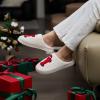 imageNineCiFun Christmas Slippers for Women Monogrammed Memory Foam House Slippers Santa hat Retro Soft Plush Warm Slipon Indoor Slippers Personalized Birthday Gifts shoesB