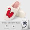 imageNineCiFun Christmas Slippers for Women Monogrammed Memory Foam House Slippers Santa hat Retro Soft Plush Warm Slipon Indoor Slippers Personalized Birthday Gifts shoesN
