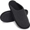 imageNineCiFun Mens Cozy Memory Foam Scuff Slippers Slip On Warm Bedroom Solid Waffle Upper Slippers Lightweight Nonslip IndoorOutdoor House ShoesBlack