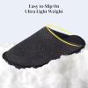 imageNineCiFun Mens Cozy Memory Foam Scuff Slippers Slip On Warm Bedroom Solid Waffle Upper Slippers Lightweight Nonslip IndoorOutdoor House ShoesBlack