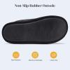 imageNineCiFun Mens Cozy Memory Foam Scuff Slippers Slip On Warm Bedroom Solid Waffle Upper Slippers Lightweight Nonslip IndoorOutdoor House ShoesBlack