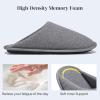 imageNineCiFun Mens Cozy Memory Foam Scuff Slippers Slip On Warm Bedroom Solid Waffle Upper Slippers Lightweight Nonslip IndoorOutdoor House ShoesGrey
