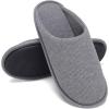 imageNineCiFun Mens Cozy Memory Foam Scuff Slippers Slip On Warm Bedroom Solid Waffle Upper Slippers Lightweight Nonslip IndoorOutdoor House ShoesGrey