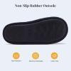 imageNineCiFun Mens Cozy Memory Foam Scuff Slippers Slip On Warm Bedroom Solid Waffle Upper Slippers Lightweight Nonslip IndoorOutdoor House ShoesNavy