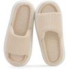 imageNineCiFun Unisex House Slippers Memory Foam Open toe Summer Slippers for Men and Women Corduroy Platform Slippers for Indoor and Outdoor UseBeige